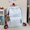 Bolsa de ombro dupla com design de nicho INS japonês, estilo floresta para mulheres, letra simples, mochila escolar para alunos do ensino fundamental, para ir ao trabalho e viajar