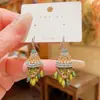 Estilo Étnico Retro Lujo Ligero Hecho a Mano Cristal Borla Ganchos para la Oreja Lujo Ligero Nicho Aretes Largos Celebridad de Internet Aretes Versátiles