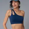 Sujetador de Yoga Transfronterizo con Hermoso Diseño en la Espalda, Ropa Interior Deportiva de Alta Elasticidad, Camiseta sin Mangas Irregular para Correr y Fitness, Secado Rápido, de un Solo Hombro, Ropa para Exteriores
