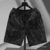 Transfronterizo Aliexpress Amazon Tendencia Pantalones Cortos Europeos Verano Hombres Pantalones Grandes Flockeados Casuales Pantalones de Playa Hombres