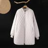 Abrigo Retro de Longitud Media con Patrón de Diamantes Tallas Grandes Transfronterizo para Mujer, Nuevo Estilo Otoño 2026 Camisa Casual con Cuello de Béisbol