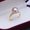 Anillo de perla redonda blanca de agua dulce de 10-11 mm, luz fuerte, pequeña imperfección, plata S925 esmerilada, joyería simple al por mayor