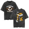 Haikyuu Voleibol Junior Lavada Retro Camiseta Hip Hop Animación Casual Algodón Verano Pareja Manga Corta