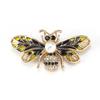 Moda Nuevo Broche de Gota de Aceite Diamante Perla Abeja Anti-corrida Hebilla de Luz Perla Diamante Insecto Pin Corsage Pedrería