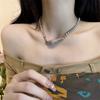 Estilo Punk Cadena de Hueso de Serpiente con Pedrería Choker Cadena para el Cuello de Chica Popular Dulce Fresca Cadena de Cuello Collar Cadena de Cuello para Mujeres