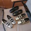 Zapatos de cuero con lazo estilo coreano para niñas, nuevos para primavera y otoño 2026, Mary Jane, ballet, princesa, mocasines