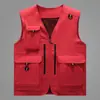 Colete de Ferramentas Multibolsos Primavera e Outono Colete de Voluntário Masculino Macacão Colete Estampa Fixa logo Camisa de Publicidade Colete