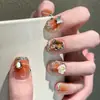 Manicura Personalizada de 10 Piezas con Código de Lazo, Parche para Uñas con Diamante de Corazón, Uñas Portátiles Hechas a Mano, Venta Directa de Fábrica