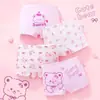 [Pacote com Quatro] Roupa Íntima Feminina Infantil Nova de Algodão para Menina Antibacteriana Desenho Animado Boxer Feminino Atacado