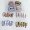 Venda Quente Transfronteiriça Pontas de Unha Cor Sólida Olho de Gato Formato T Cobertura Total Unhas Postiças Usáveis Destacáveis Usáveis 96 Peças