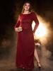 2025 Nuevo Vestido de Noche de Banquete con Lentejuelas y Abertura para Mujer de Talla Grande Europeo y Americano Transfronterizo de Manga Larga y Espalda Larga Descubierta