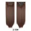 Conjunto de 6 Peças de Extensões de Cabelo Clip-In, Estilo Europeu e Americano, 16 Presilhas, Extensões de Cabelo Longo Liso para Mulheres, Extensões de Cabelo Sem Costura