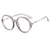 Montura de Gafas Redondas Transfronteriza Disparo Callejero Versátil Famosas de Internet Mismo Marco de Gafas Anti Luz Azul Espejo Plano INS Libro Rojo de Montar
