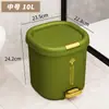 Cubo de basura para cocina, uso doméstico, lujo ligero, capacidad extragrande, con tapa, no es necesario agacharse, apertura de tapa operada con el pie, diámetro grande, cubo de almacenamiento con tapa abatible
