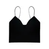 Camisole de malha sexy com decote em V profundo para garotas quentes, roupa íntima feminina de verão com bojo, sutiã de beleza para as costas, roupa de banho