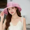 Sombrero de Pescador de Organza Floral de Ala Ancha para Mujer, Sombrero Elegante y con Estilo para Protección Solar, Sombrero de Playa de Moda para Viajes
