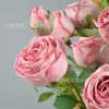 Flores de Rosa Artificiales para Decoración de Bodas, Arreglo de Escena para Salón de Bodas, Materiales DIY para Arreglos Florales, Rosa Princesa Real de 3 Cabezas en Tallo Único