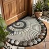 Alfombra de piso semi-circular estilo retro americano para entrada de Amazon temu felpudo de baño absorbente de agua secado rápido alfombrilla para pies