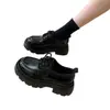 Mocasines estilo británico para mujer, nueva colección primavera/otoño 2026, versátiles con faldas, estilo JK, negros, aptos para el trabajo, suela gruesa