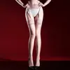 Meias "Youlan" Xiyue Sexy Maduras de Renda com Tiras Aurora, Meias Longas Sensuais Femininas Brilhantes Sedosas, Meias Pretas