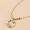 Collar de empalme circular plisado transfronterizo europeo y americano con cierre OT hueco, cadena para la clavícula de lujo ligero de alta gama, accesorio simple y elegante