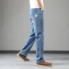 Jeans negros y grises para hombre, estilo primavera/verano, pierna recta, corte holgado, pantalones de hombre, pantalones para hombres de mediana edad, nuevos pantalones largos de primavera