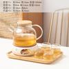 Té de la Tarde de Lujo Ligero Tetera de Flores Vela Hirviendo Té Resistente a Altas Temperaturas Salón de Belleza Juego de Té de Flores y Plantas Té de Frutas de Vidrio Vela de Ciruela Excelente