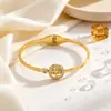 Pulsera de Acero de Titanio Árbol de la Vida con Colgante Redondo Incrustado de Diamantes Pulsera de Resorte Accesorios de Nicho de Celebridades de Internet Multicolor En Stock Adornos