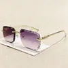 Nuevas Gafas de Sol de Moda, Gafas de Sol Sencillas Sin Marco de Gama Alta, Gafas de Sol Casuales y Versátiles Anti-UV para Mujer