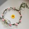 Corona de flores transfronterizas, accesorios para el cabello para viajes de playa, simulación de rosas, novias, Mori Girl, diadema, venta al por mayor