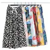 Calça de Pijama de Seda Imitação Algodão Verão Feminina Solta Tamanho Grande Calça de Perna Larga Calça Comprimento no Tornozelo Roupa de Casa Feminina Calça de Algodão Artificial Feminina