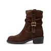 Botas holgadas de estilo western para mujer, botas de cowboy, nuevo estilo otoño 2026, botines cortos ajustados versátiles casuales