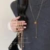 Tão bonito que deixa sem palavras! Colar ajustável com pedra olho de tigre em formato de coração para mulheres, um acessório de nicho de luxo leve com um toque sofisticado para outono e inverno, perfeito para combinar com suéteres