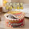 Casa de Gato Caliente de Moda Palomitas Yurta Mongol Desmontable Cubo de Fideos Instantáneos Nido de Gato A prueba de Heladas Cálida Villa para Gatos Casa de Gato