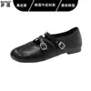 Zapatos planos Mary Jane redondos de piel genuina, con suela suave y cómodos, perfectos para el uso diario de las mujeres, con un diseño de tira cruzada