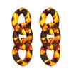 Pendientes Geométricos de Cadena con Estampado de Leopardo Acrílico Retro Europeos y Americanos, Únicos y Elegantes, Pendientes de Nicho de Alta Gama para Mujer
