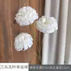 Bola de la Suerte de Tres Cabezas Sin Hojas Bola de la Suerte Flor de Hibisco Arreglo Floral para Pasillo de Boda Flor de Seda Decoración de Hotel Flor Artificial