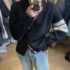 Cárdigan de Punto Nuevo con Bloques de Color y Cuello en V, Estilo Primavera y Otoño, Suéter Holgado Casual Chic Perezoso Versátil