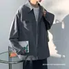 Camisa de Manga Larga para Hombre, Otoño e Invierno Nueva Holgada de Pana Estilo Hong Kong Ins Estilo Japonés Estudiante Chaqueta Camisa Forrada de Polar para Hombre