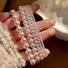 Collar de Perlas Color Rosa Shijia para Mujer, Estilo Pequeño, Lujo Accesible y Exquisita Cadena para Clavícula, Cadena para el Cuello Versátil y de Alta Gama para Verano