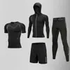 Mallas de Secado Rápido Ropa Deportiva para Hombre Traje de Fitness de Verano Camiseta Base Casual de Manga Corta de Seda Helada Pantalones Cortos de Baloncesto para Correr