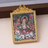 Colgante thangka tibetano Samantabhadra Dios Amarillo de la Riqueza Collar de Buda Tara Verde Dios Negro de la Riqueza Ocho Dioses Guardianes