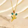 Moda Transfronteriza Accesorios de Flor de Tulipán Collar Estilo Dulce Colgante Pequeño de Flor Fresca Cadena para Suéter Versátil con Temperamento