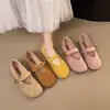 Zapatos Mary Jane planos sin cordones para mujer para combinar con faldas, nuevo estilo primavera 2026, corte bajo con una correa de hebilla, zapatos de vestir de estilo abuela