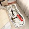 Alfombra Imitación Cachemira Gato de Dibujos Animados Alfombra de Piso para Dormitorio Estilo Hogar Alfombra de Cama Manta de Felpa Antideslizante