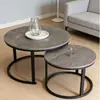 Mesa de Centro Redonda Empilhável com Mesas Encaixáveis, Aglomerado, Mesa Lateral de Ferro Forjado para Sofá, Comércio Exterior da Amazon, Mesa de Centro Estilo Bauhaus Simples