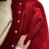 Estilo coreano otoño e invierno Nuevo suéter de terciopelo de visón dulce y fresco abrigo de mujer cárdigan corto de punto holgado versátil