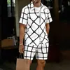 Conjunto de Duas Peças Masculino com Camisa de Manga Curta e Calça Longa para Viagem Transfronteiriça com Impressão 3D, Roupa Casual da Moda e Tendência para Férias, Customização Flexível Pod