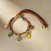 Nueva Pulsera de Cuerda de Mano de los Cinco Dioses de la Riqueza de Xizang Tejida a Mano Cuerda de Pulsera Thangka Dios de la Riqueza Tara Verde Zakiram Pulsera