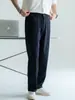Calça Casual Masculina Outono 2026 Mistura de Liocel, Linho e Algodão com Cintura Meio Elástica e Perna Reta, com Textura Amiga da Pele Semelhante a Nuvens
